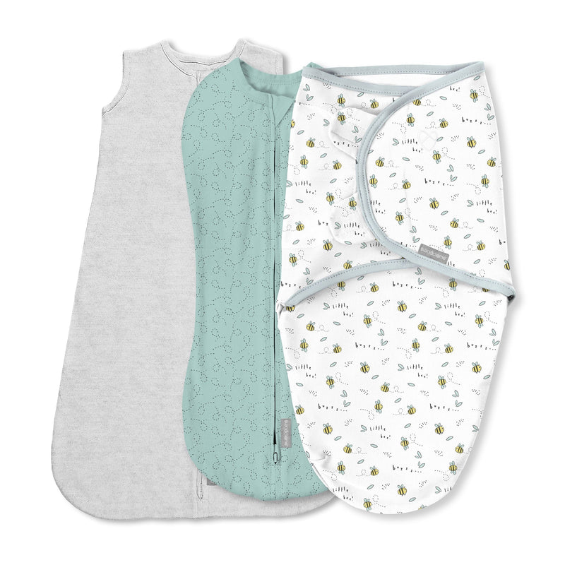 Comfort Easy Change Swaddle, Little Bees, Small/Medium, 3-pk M4837
