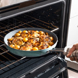 Ceramic Inspire Non-Stick Cookware Set, Dishwasher & Oven Safe, Mint, 12-pc