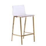 Clear Finish Sasha Stool with Gold Frame