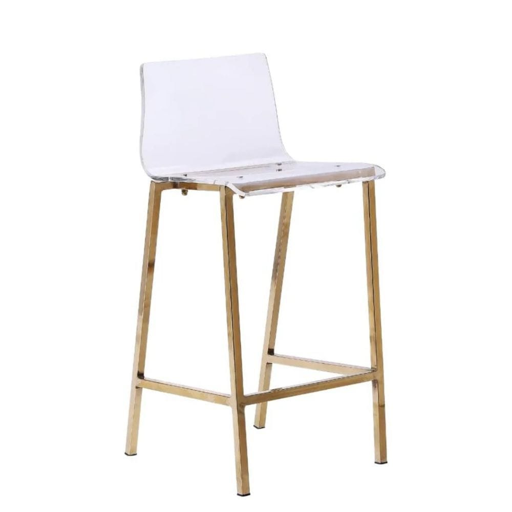 Clear Finish Sasha Stool with Gold Frame