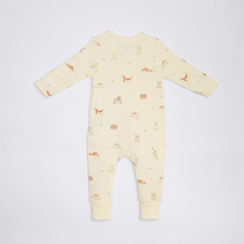Dog Print Premium Organic Cotton Play and Grow Rib Foot Zippy, Various Sizes B2005