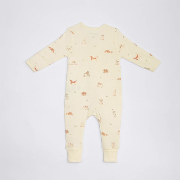 Dog Print Premium Organic Cotton Play and Grow Rib Foot Zippy, Various Sizes K9436