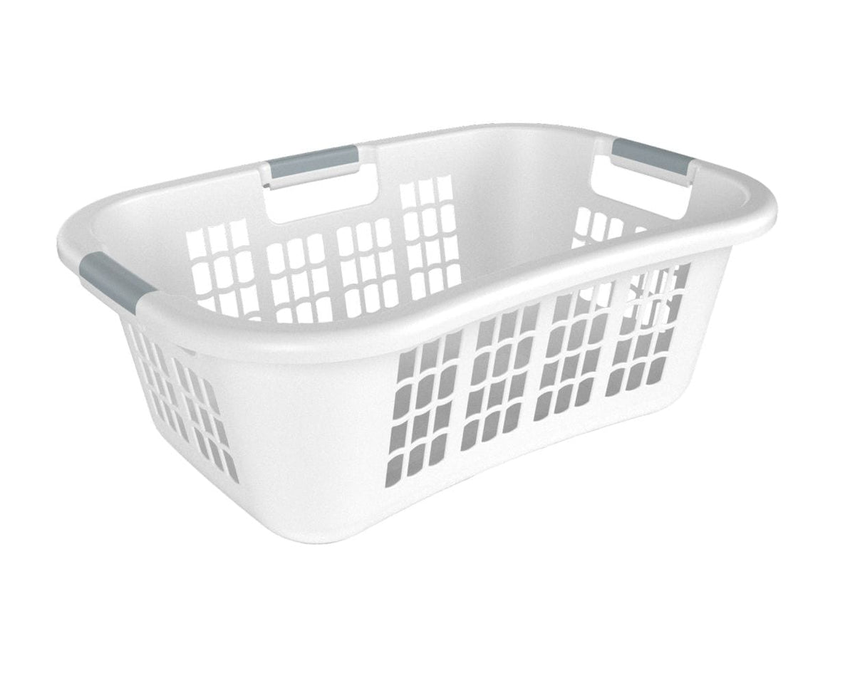 Hip Hugging Laundry Basket, Standard, White