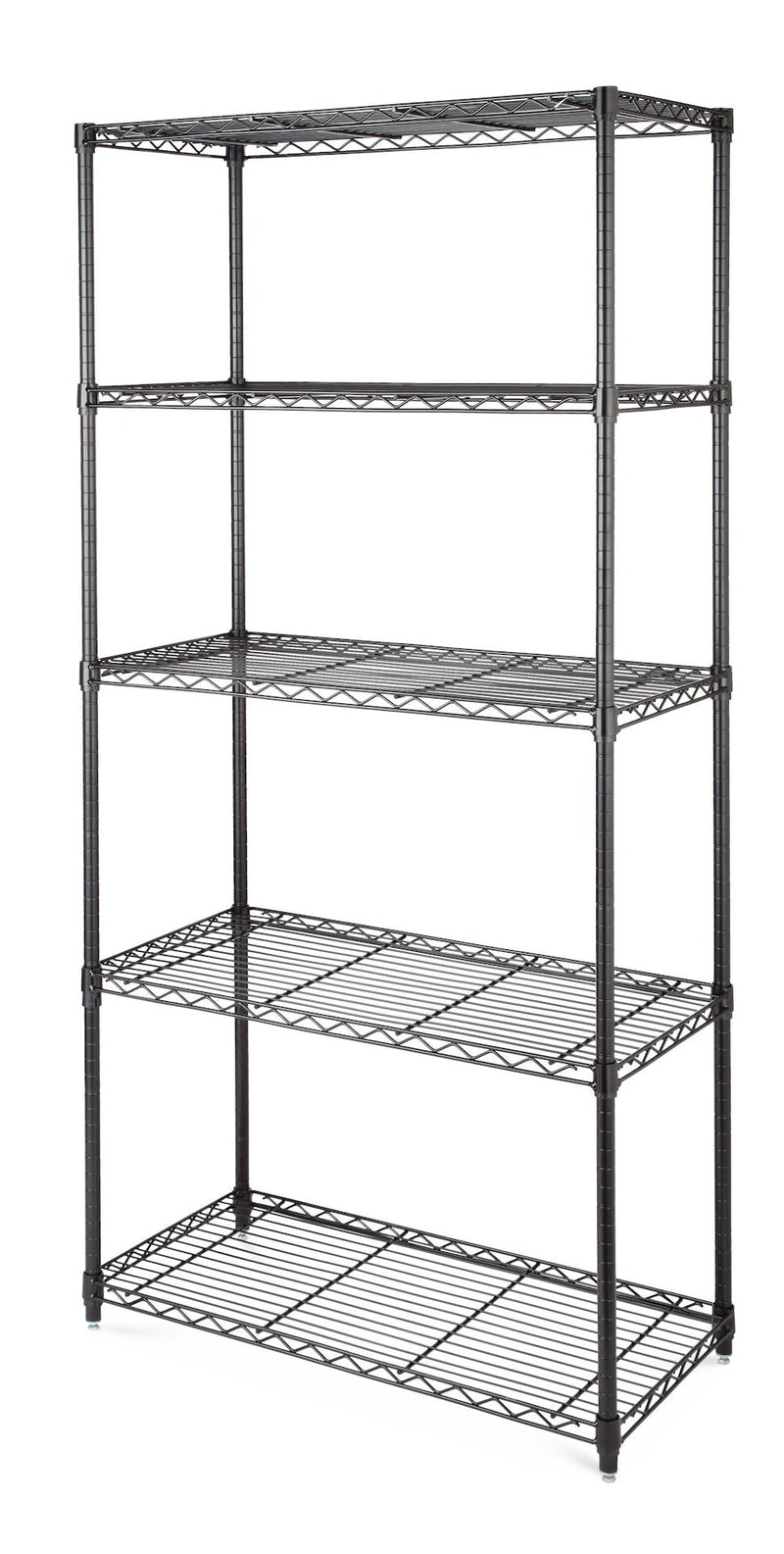 Metal 5-Tier Adjustable Wire Shelving Storage Unit, Black T3732