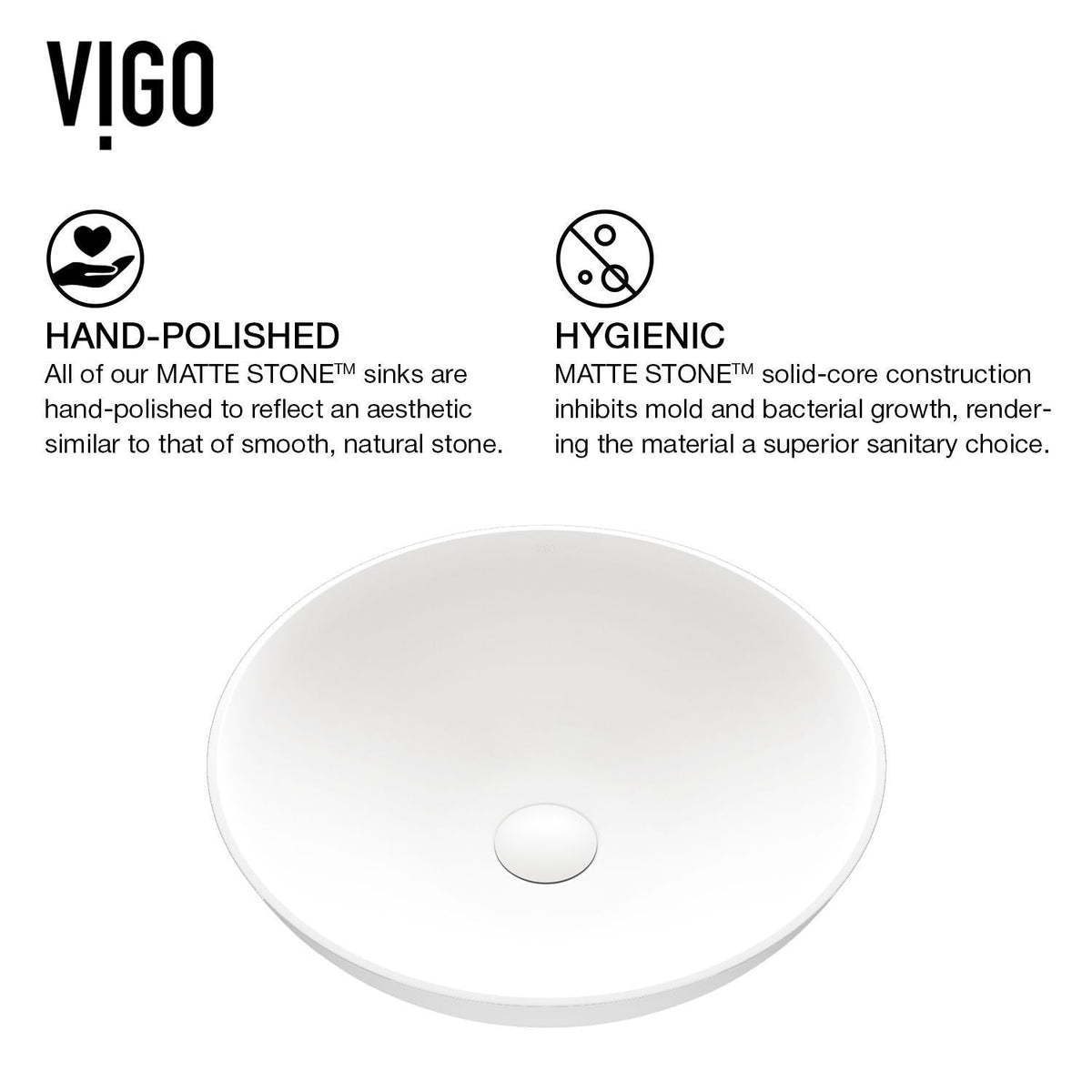 Lotus Round White Composite Bathroom Sink/Basin Set with Duris Faucet and Pop-Up Drain