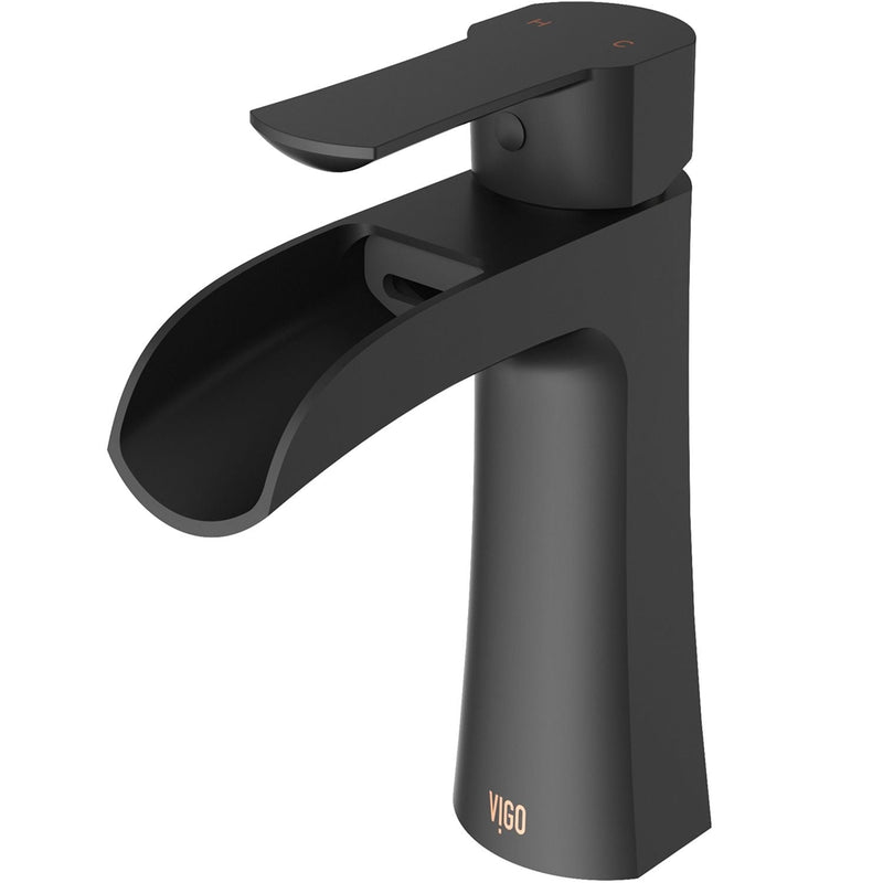 Paloma Single Handle Single Hole Bathroom Sink Faucet, WaterSense Certified, Matte Black I7536