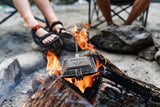 Cast Iron Non-Stick Camping Sandwich Toaster with Long Handle, 4x4-in