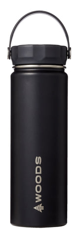 Water Bottle, 22-oz, Stainless Steel, Leak-Proof, Black
